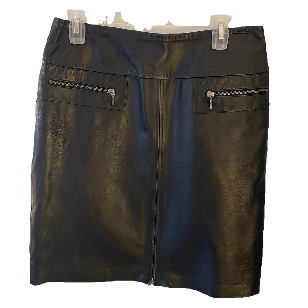 Black Leather‎ Skirt VS2 By Vakko New With Tags Vintage